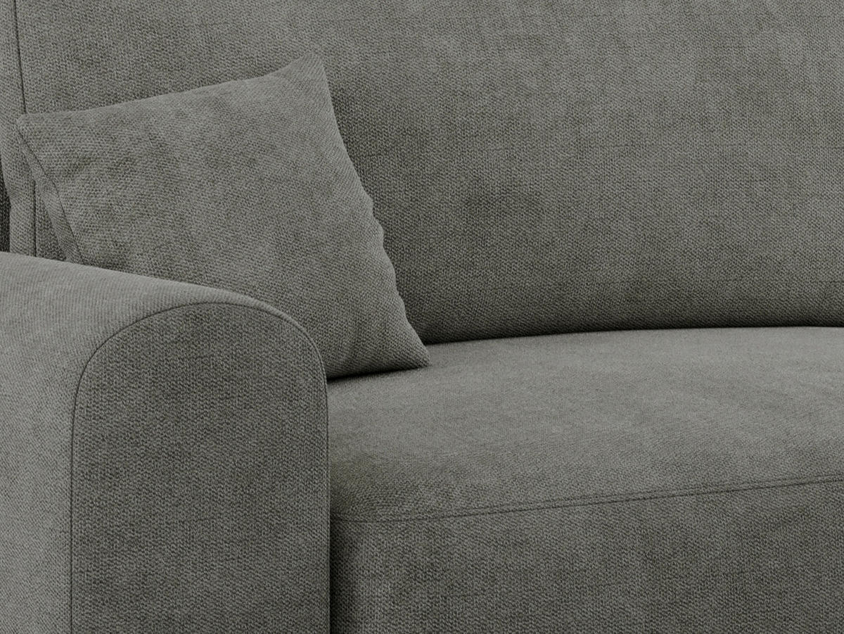 ECKSOFA NELSON Grau Struktur - Schwarz/Grau, Kunststoff/Textil (274/152cm) - MKS