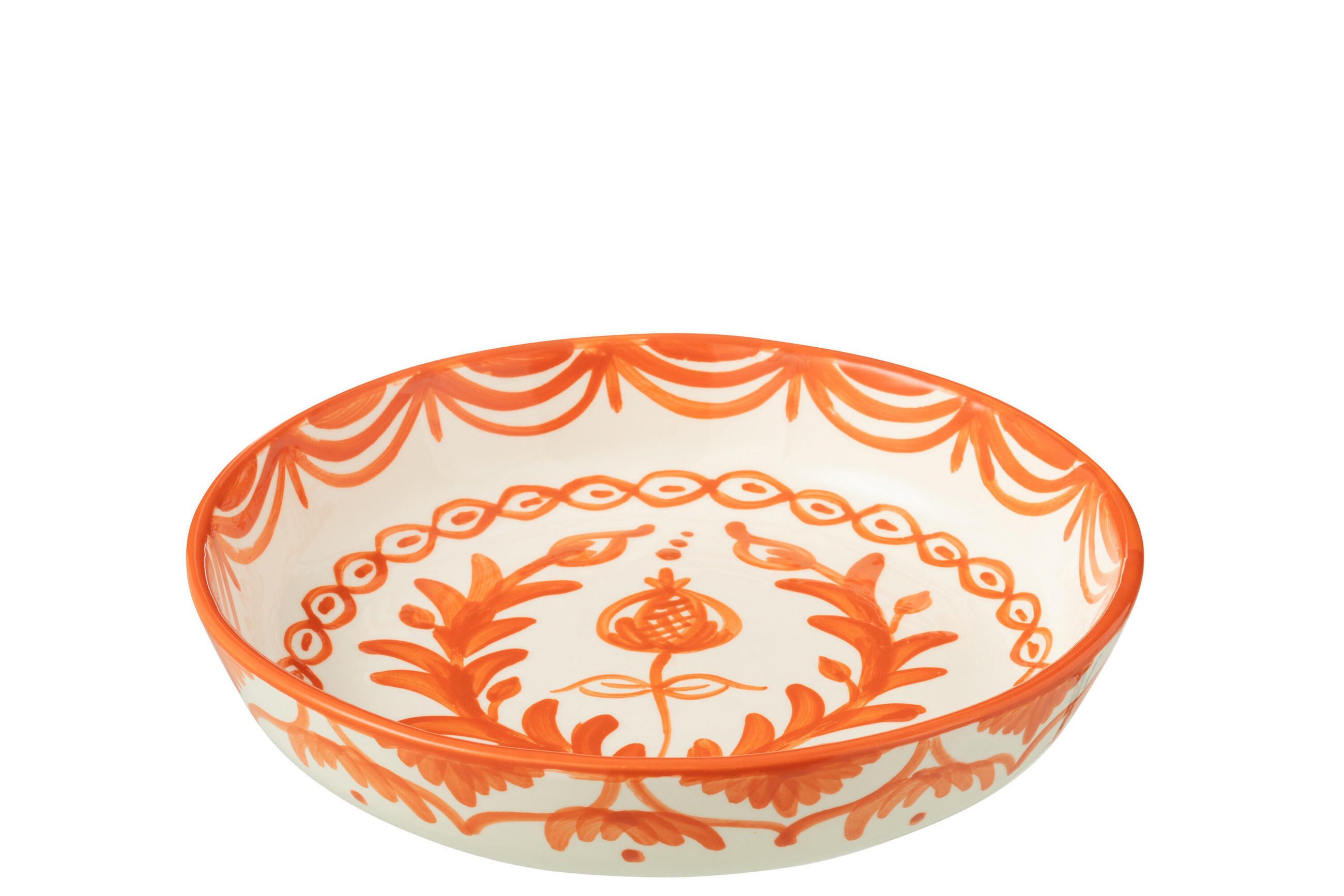 SERVIERSCHALE GRANADA PATTERN - Töpferei - Orange - Multicolor, Keramik (25/6/25cm) - J-Line