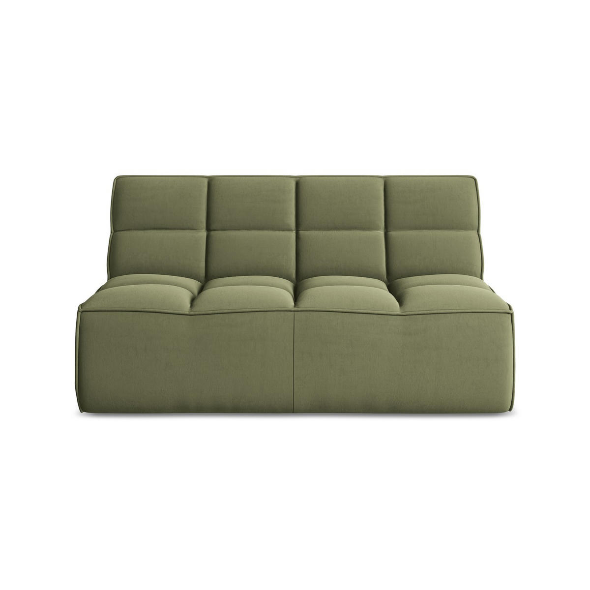 2-SITZER-SOFA Samt Stoff Grün - Schwarz/Olivgrün, Kunststoff/Textil (160/75/93cm) - LaMiaSofa