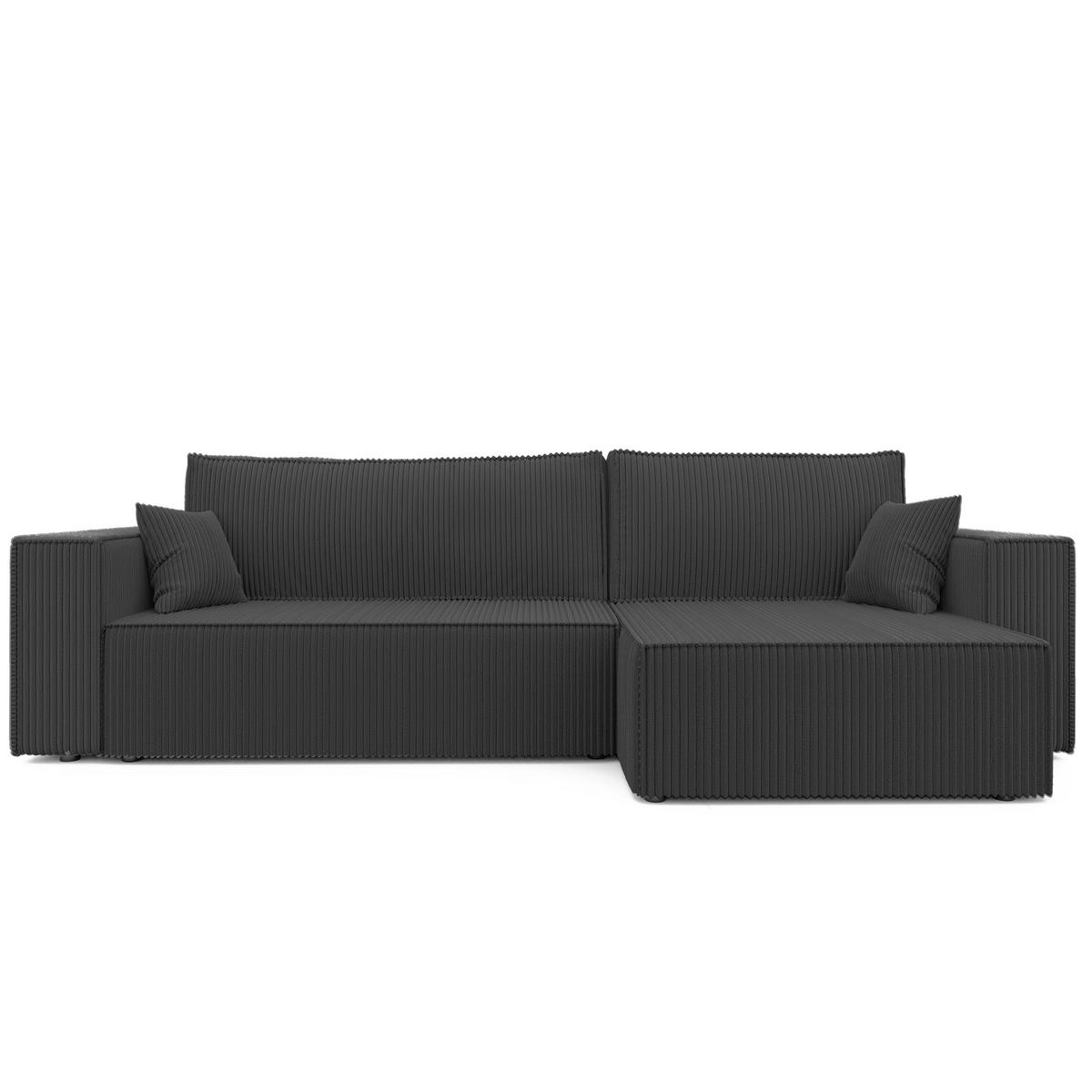 ECKSOFA mit Schlaffunktion und Bettkasten, Schwarz - Schwarz, Holzwerkstoff/Textil (145/276cm) - Idohome