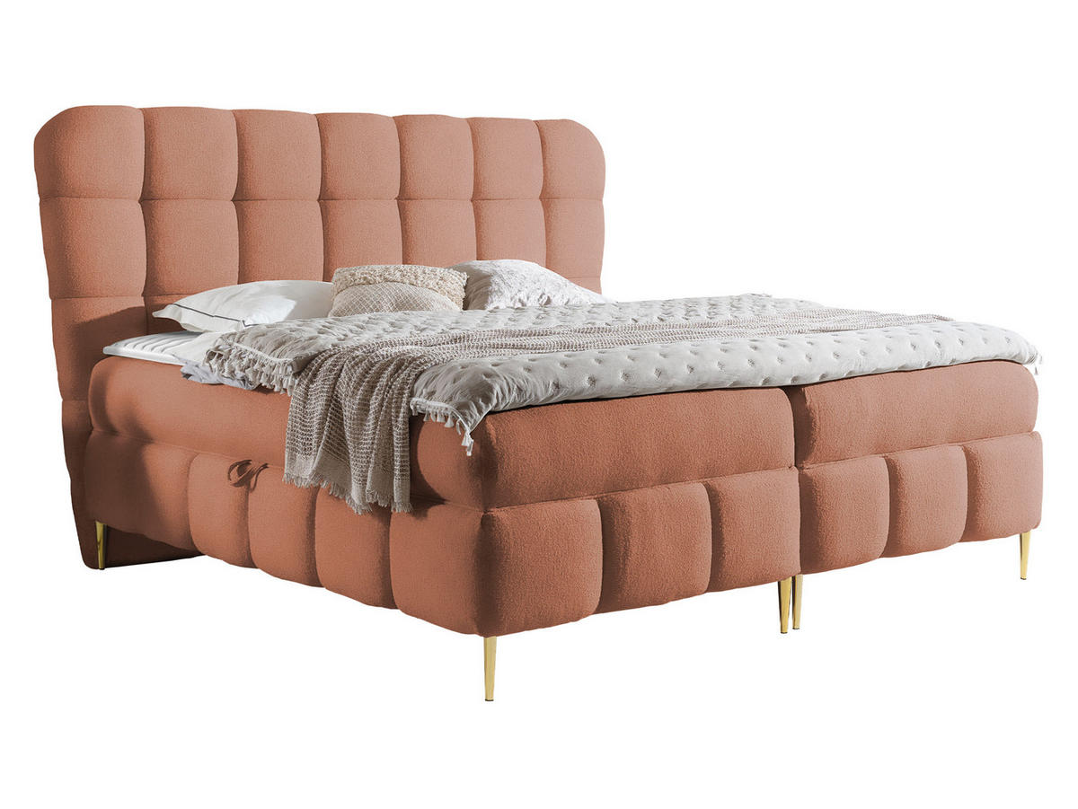 BOXBETT Lolly - Goldfarben/Rosa, Holz/Textil (120/200cm) - MIRJAN24