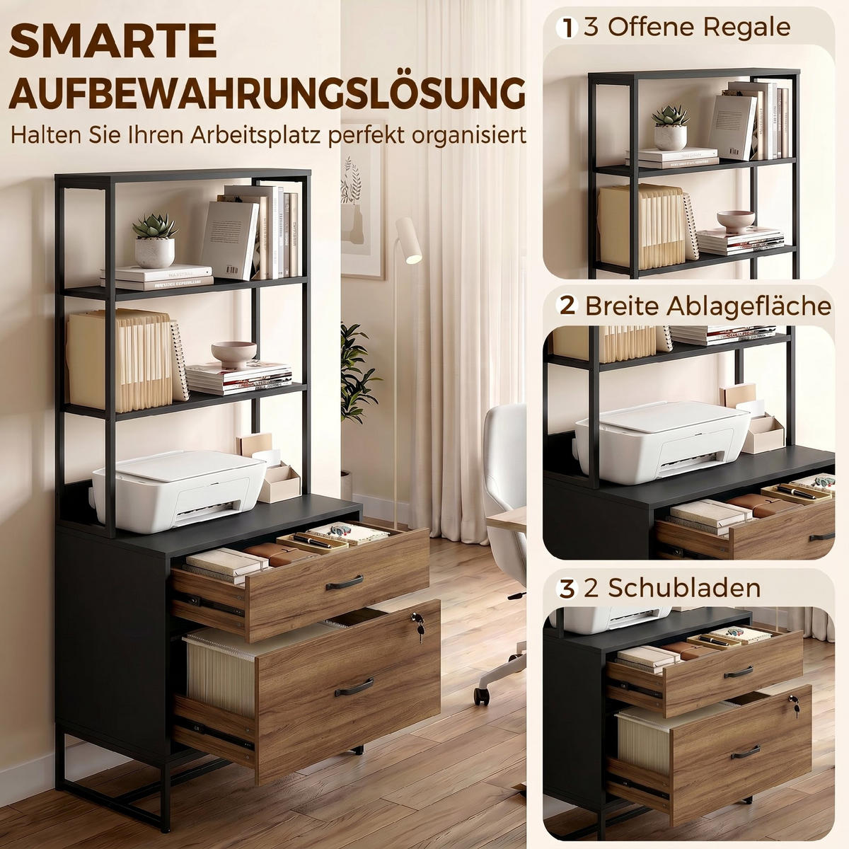 AKTENSCHRANK Schwarz 70.0/40.0/157.0cm - Schwarz, Holzwerkstoff (40/157/70cm)