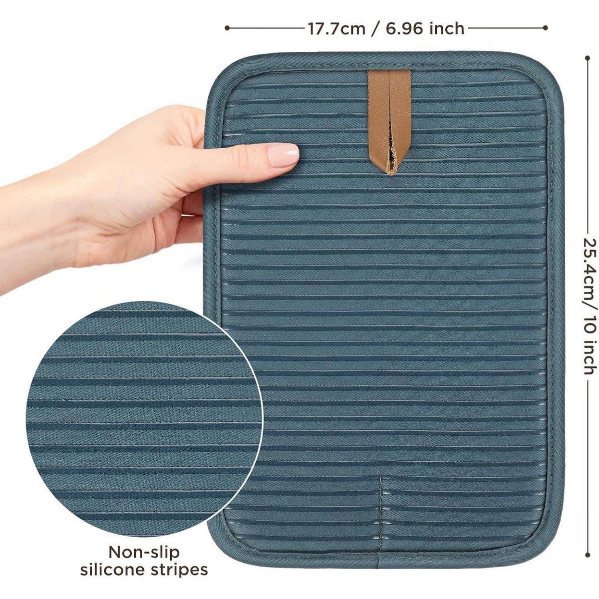 OFENHANDSCHUHE hitzebeständig, rutschfest, Topfhandschuhe, 4-teilig - Blau, Textil (1.5/33/14cm) - LUXUSKOLLEKTION