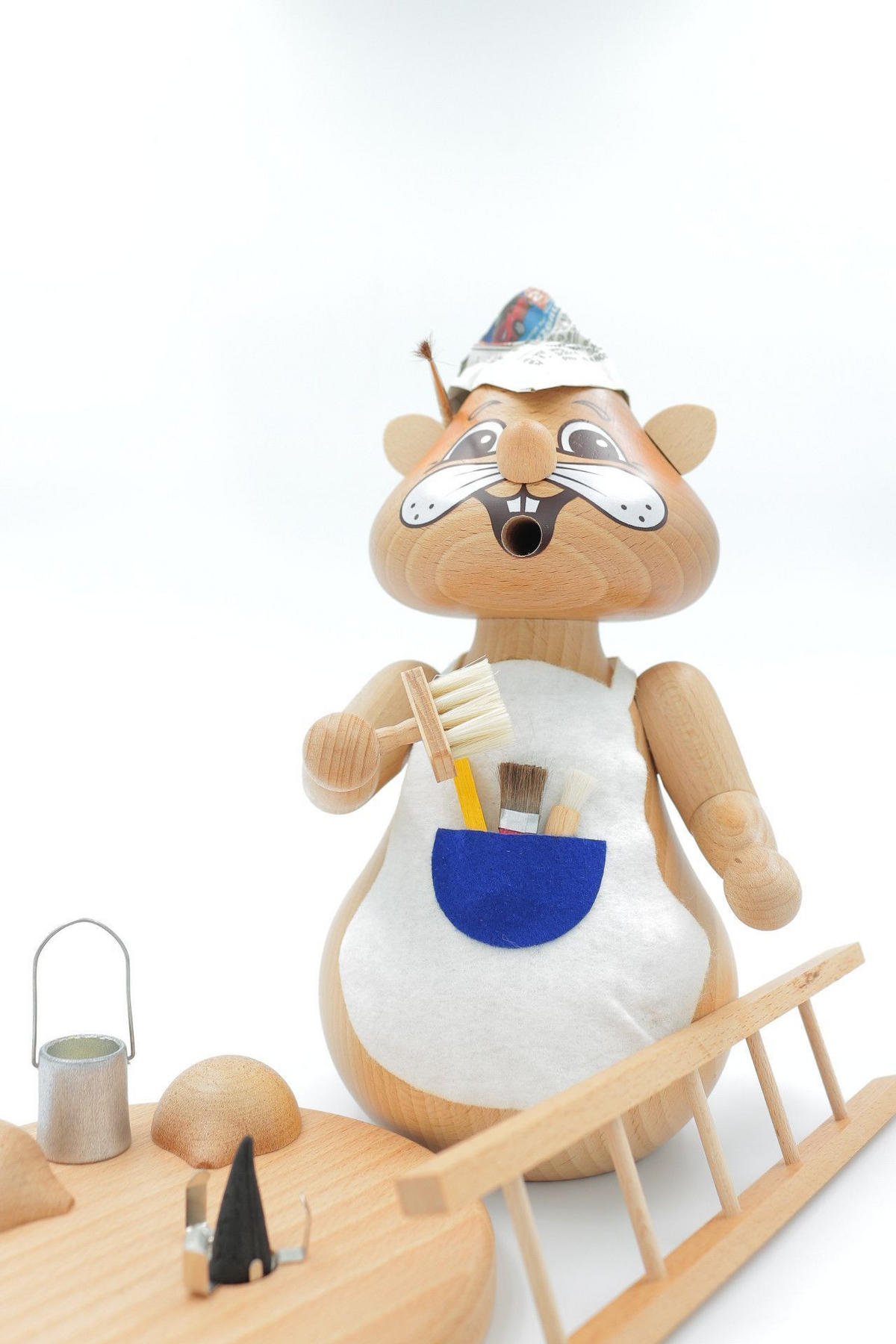 RAUCHFIGUR Hamster Maler 24 cm - Multicolor, Holz (15/1/0.1cm)