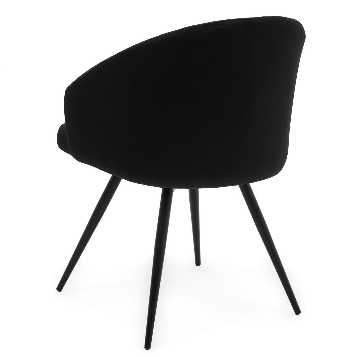 STUHL MODENA drehbar gepolsterter mit Steppung - schwarz - Samt Velour - Schwarz, Textil/Metall (57/80/59cm) - NEW HOME