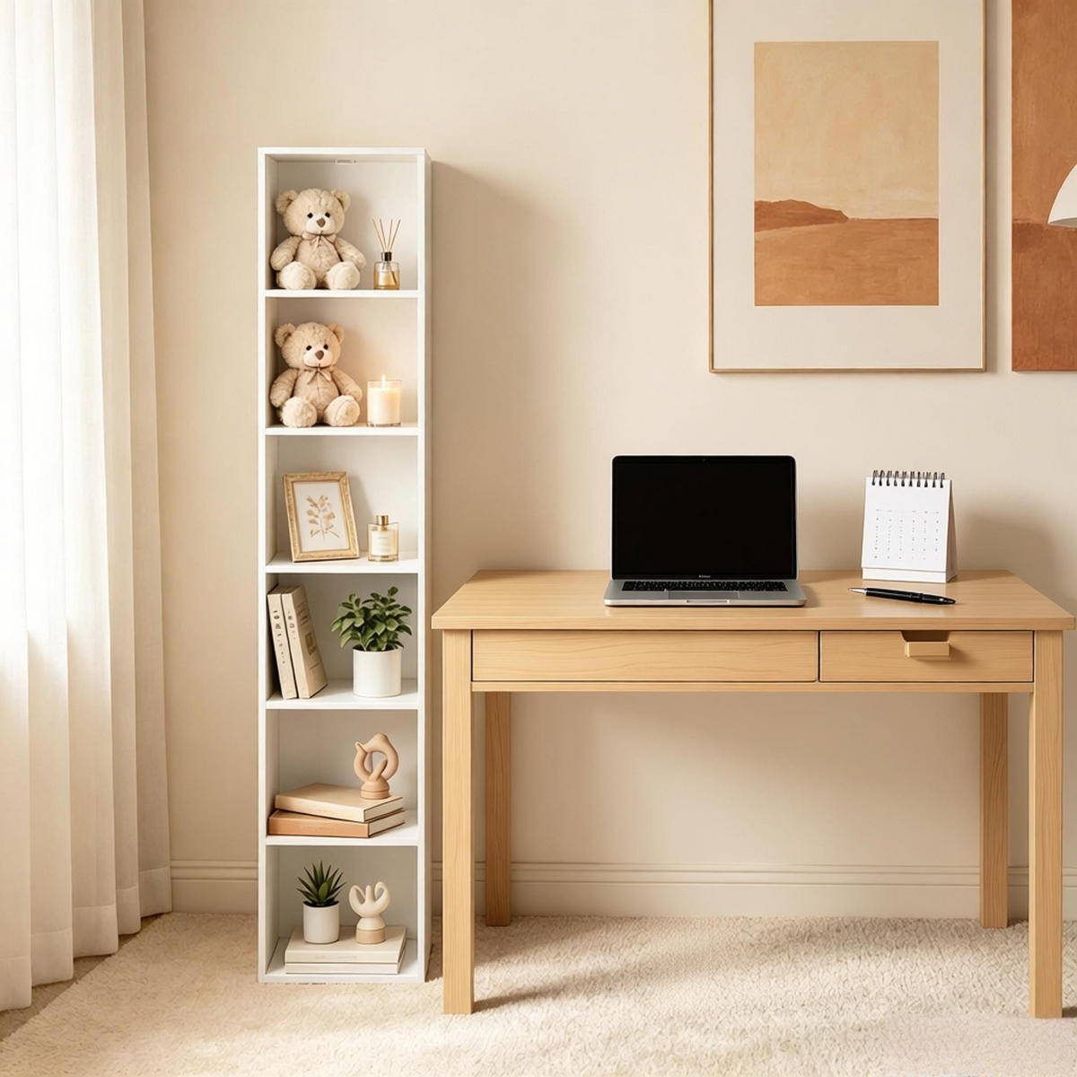 BÜCHERREGAL Weiß mit 6 Fächern 30/24/158,4 cm - Weiß, Holzwerkstoff (30/158.4/24cm) - PANGIVO