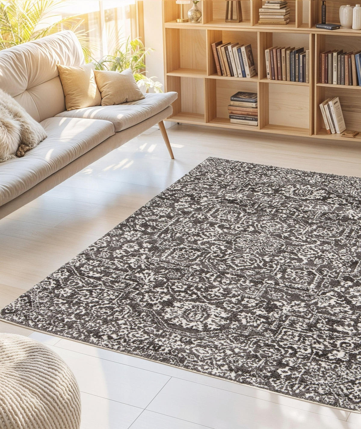 TEPPICH sehr weich grafisch grau - Grau, Textil (160/230cm) - AFK Living