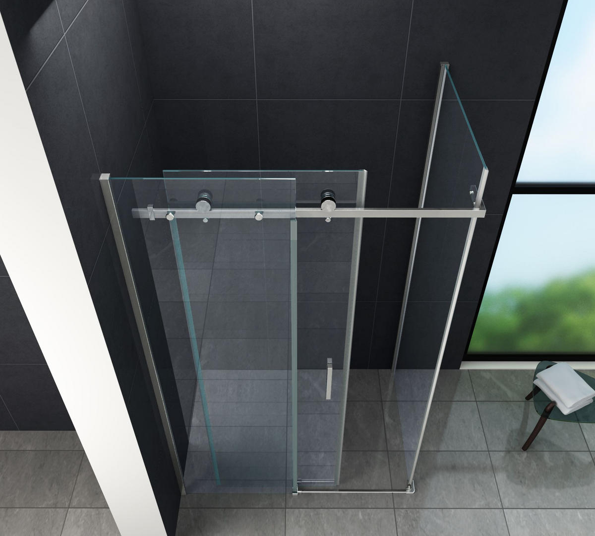 DUSCHKABINE TELA Klar 120 x 80 x 195 cm 8 mm ESG - Klar, Glas (80/120/195cm) - Glasdeals