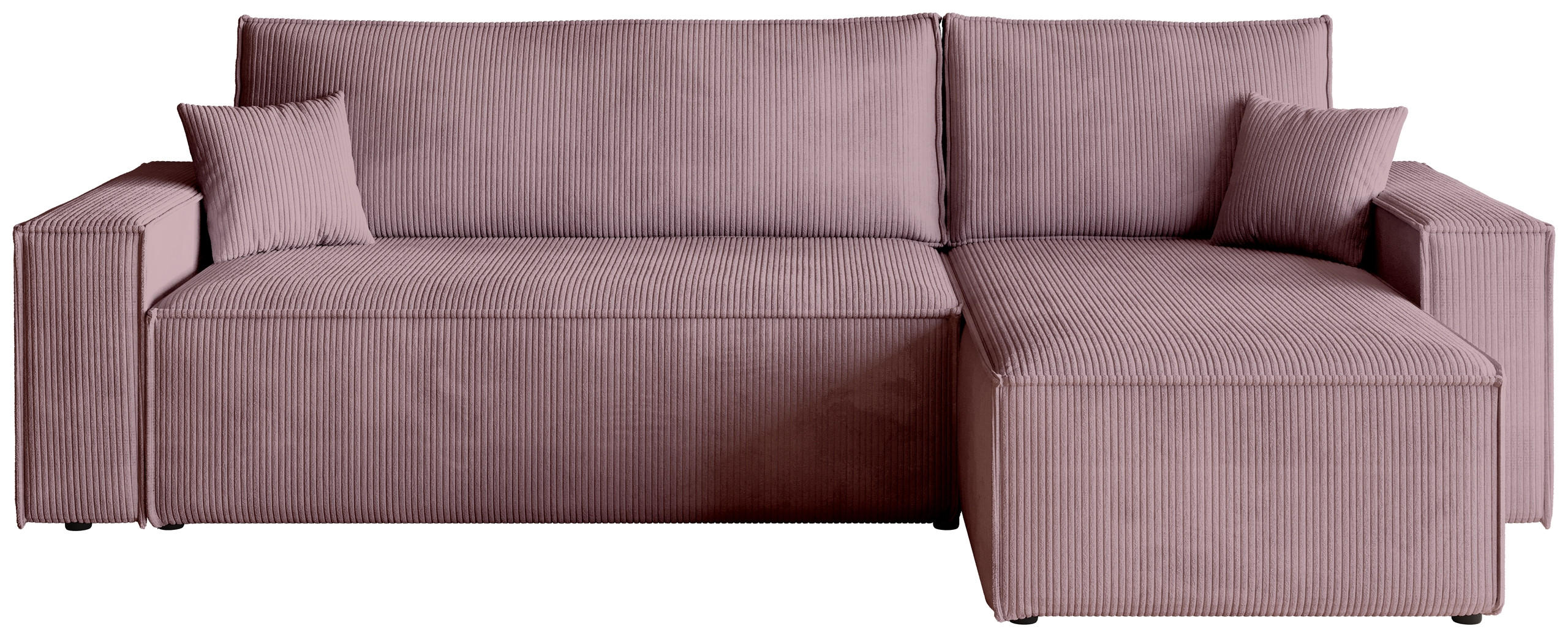 ECKSOFA ADI mit Schlaffunktion Puderrosa Cord - Rosa, Textil (244/143cm) - Bromarkt