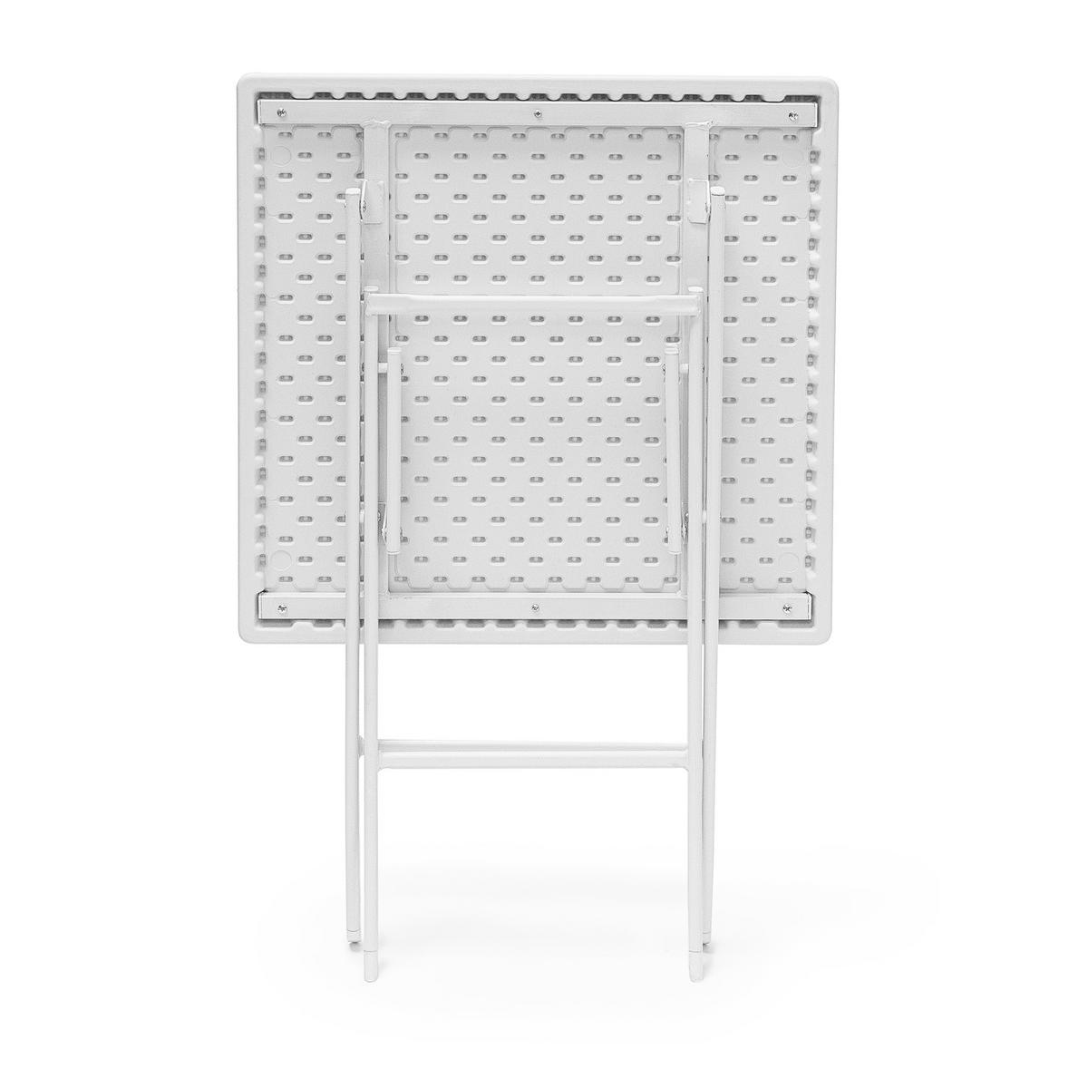 GARTENTISCH - Weiß, Kunststoff/Metall (61.5/61.5/74cm) - Relaxdays