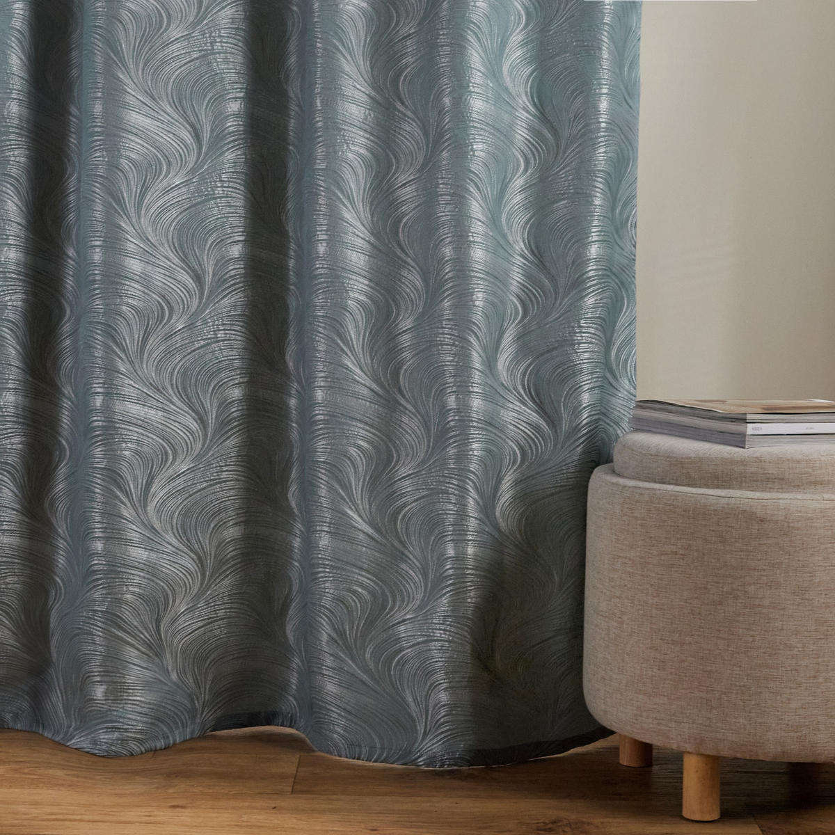 VORHANG Floah - Blau, Textil (140/1/250cm) - home&you