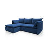 ECKSOFA PREGIO Blau Plüsch-Stoff mit Schlaffunktion - Blau, Holz (230/166cm) - MASSENO
