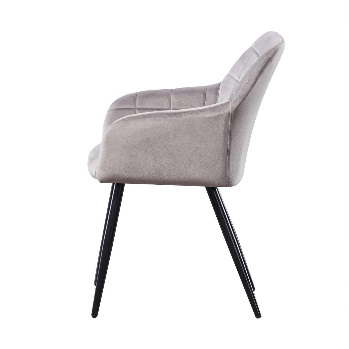 ESSZIMMERSTUHL Samt 6-teilig Hellgrau - Hellgrau, Metall (55/82/59cm) - Life Interiors