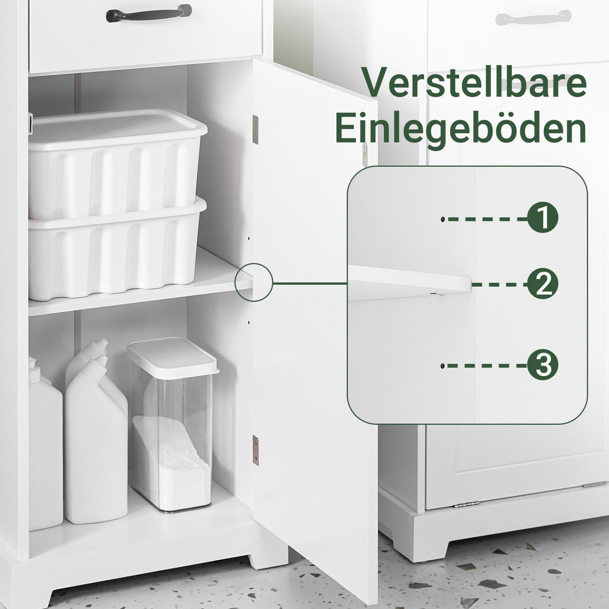 HOCHSCHRANK Weiß - Weiß, Holzwerkstoff (42/172/30cm) - SoBuy