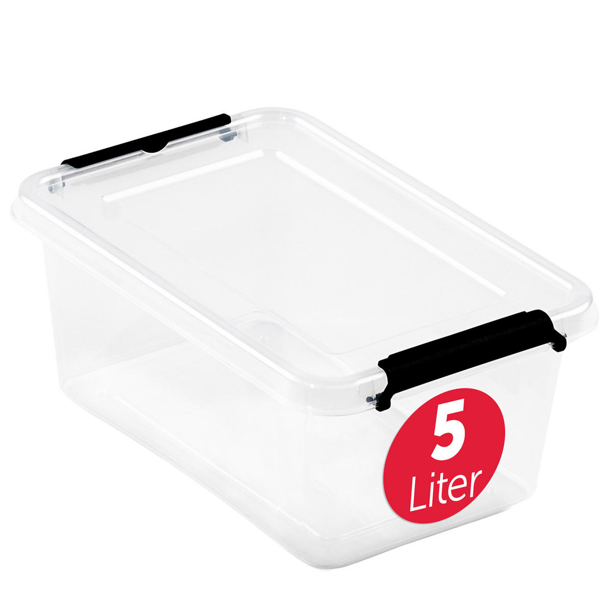 AUFBEWAHRUNGSBOX mit Deckel 5l - 1er Set - Transparent, Kunststoff (20/12.5/29.5cm) - BOXXivo