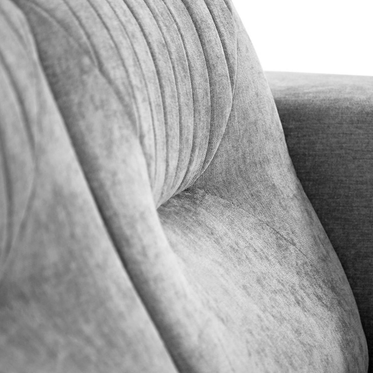 SOFA Venezia 3-Sitzer mit Metallbeinen, hellgrau, 233 cm - Hellgrau/Schwarz, Holzwerkstoff/Metall (223/85/94cm) - Beautysofa