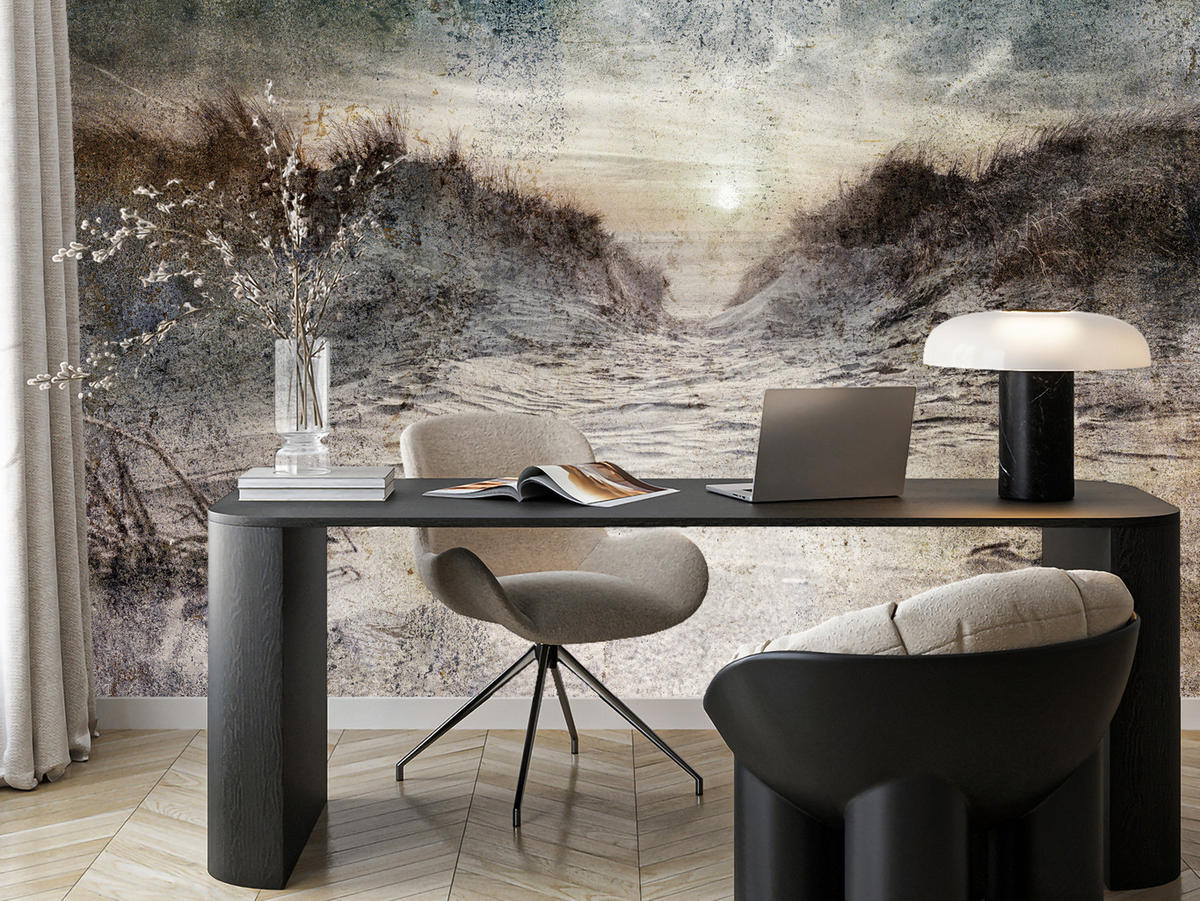 FOTOTAPETE Abstrakter Strand Beton Abstraktion 200x140 - Beige/Braun, Papier (200/140cm) - Muralo