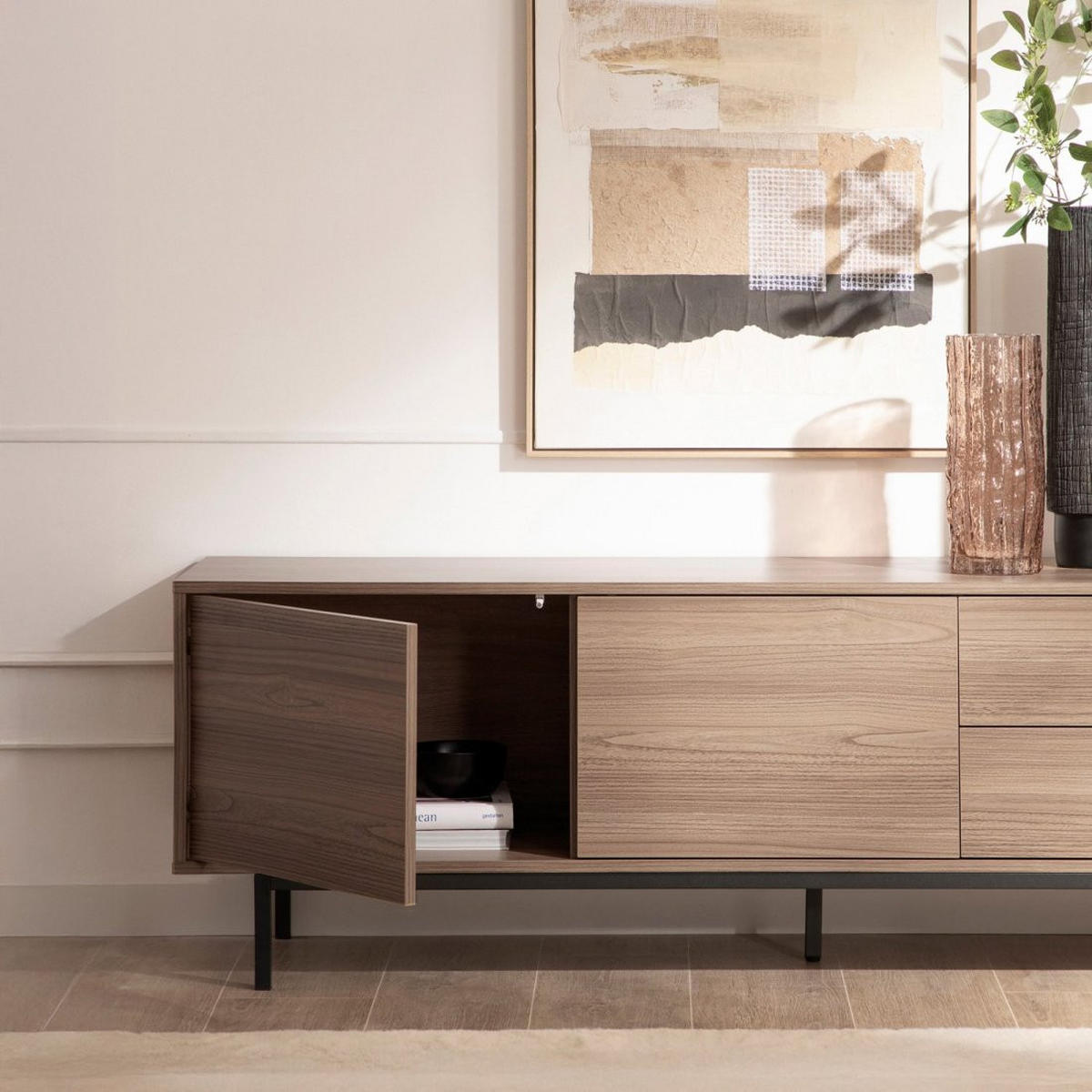 TV-ELEMENT Elton Natürlich 160 cm x 50 cm - Naturfarben, Holzwerkstoff (160/50/40cm) - Klast Home