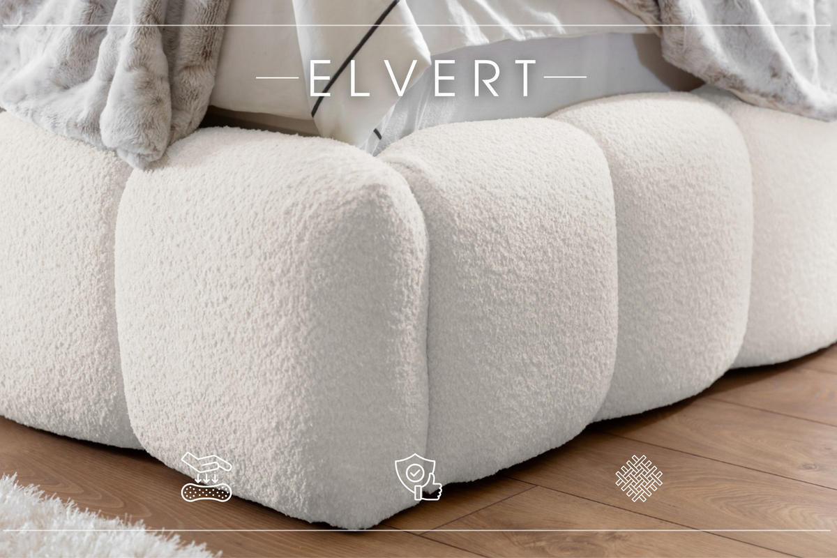 POLSTERBETT aus Polyester Elvert 200x200 cm, Cremefarbe - Creme, Textil (200/200cm) - Meblito
