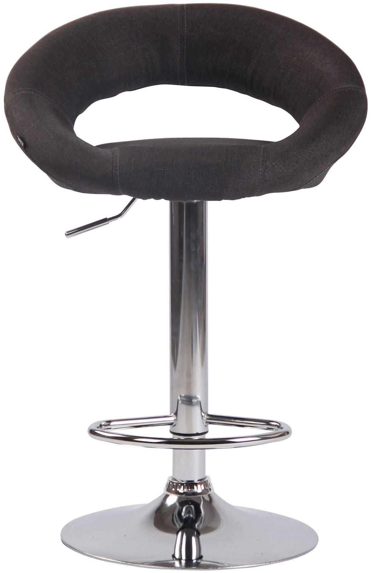 BARHOCKER Olin, Gestell Metall in Chromoptik, Stoff Dunkelgrau - Chromfarben/Dunkelgrau, Textil/Metall (53/100/47cm) - TPFLiving