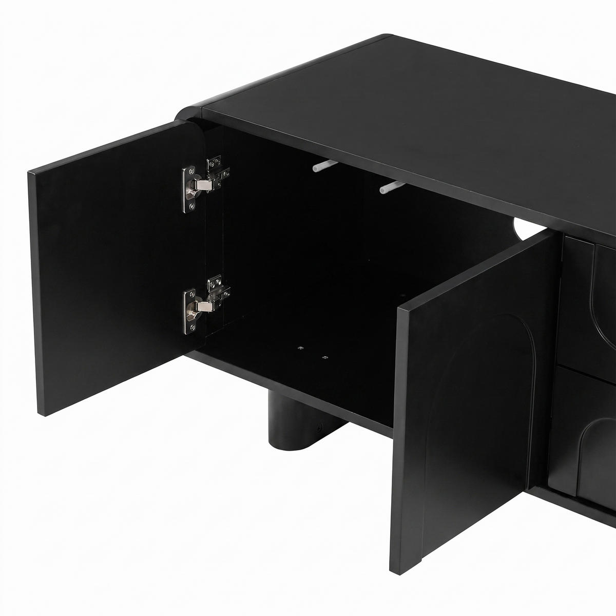 LOWBOARD DE-40181 mit abgerundeten Kanten Schwarz - Schwarz, Holzwerkstoff (180/46/40cm) - ComfortXL