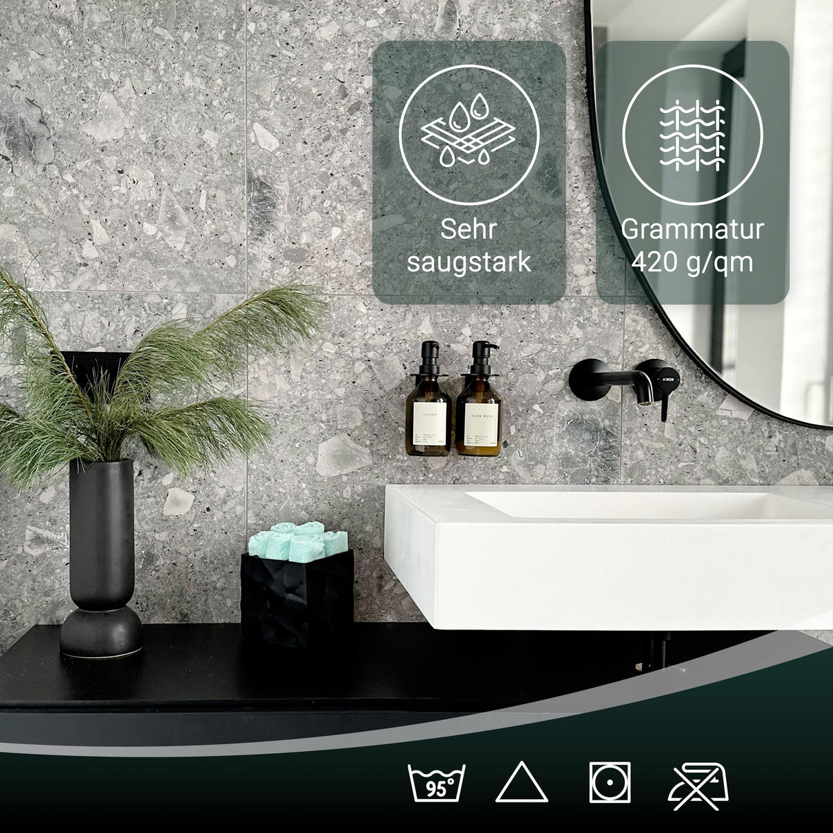 SEIFTÜCHER, 10er-Set, 30x30 cm, 100% Baumwolle, Blau - Grün, Textil (30/30cm) - Zollner