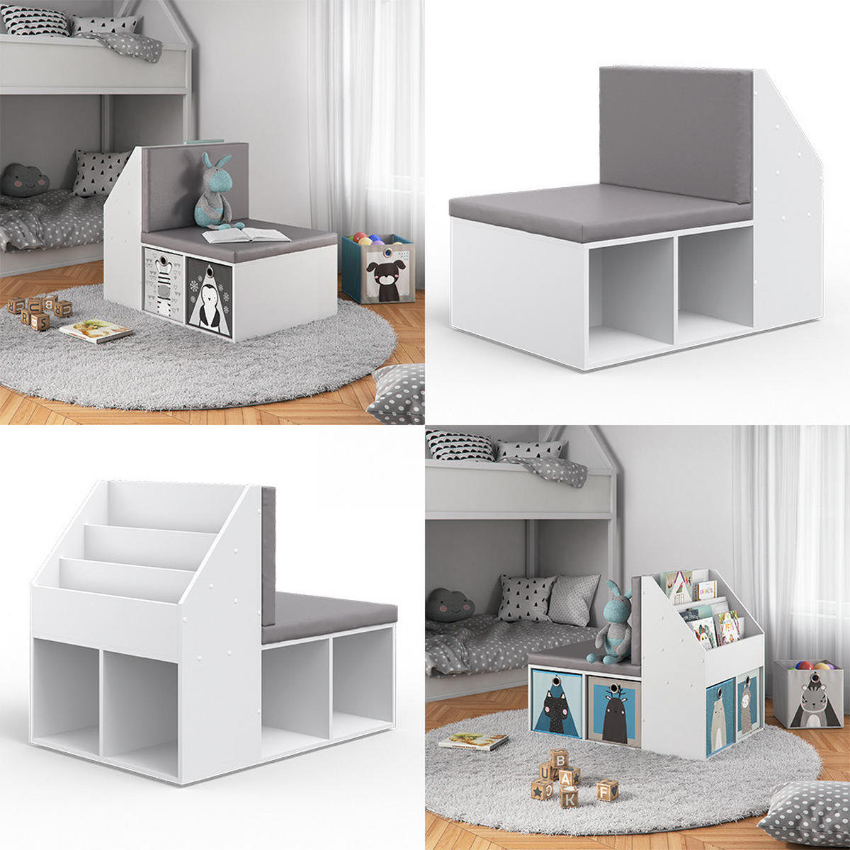 KINDERREGAL Onix Weiß 97.1 x 78.4 cm - Weiß, Holzwerkstoff (97.1/78.4/66.8cm) - Vicco