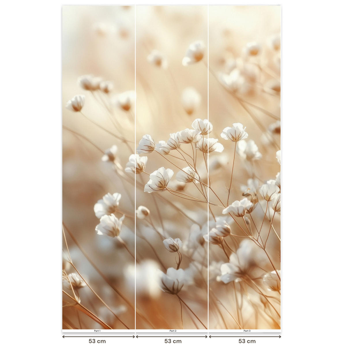 TAPETE - Wild - Blumen - Weiß - 160x240 cm - Creme, Papier (160/240cm) - OnlyWow