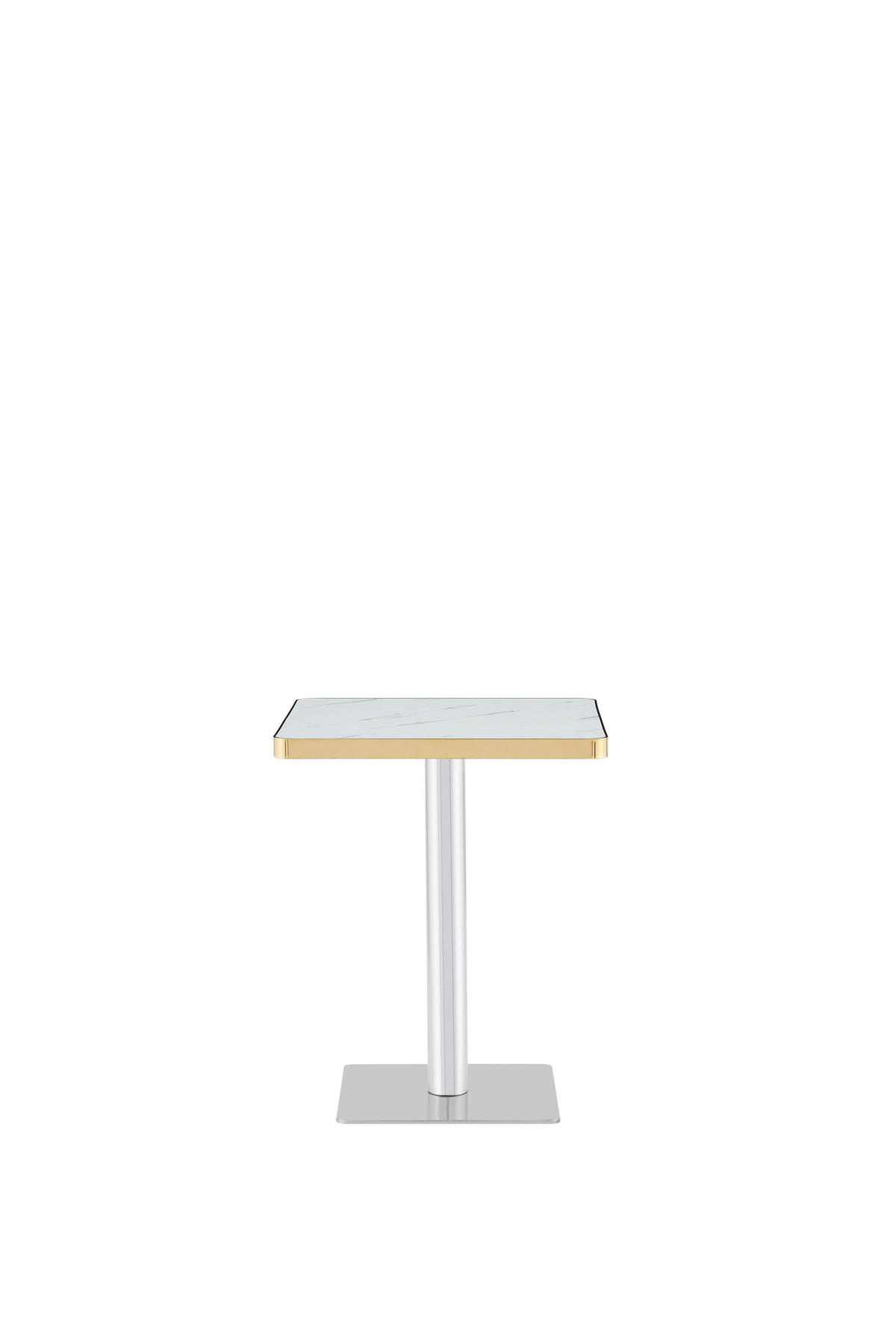 BARTISCH 60/60/74 cm mit Marmor-Optik DE-40028 Weiß - Weiß, Metall (60/60/74cm) - ComfortXL