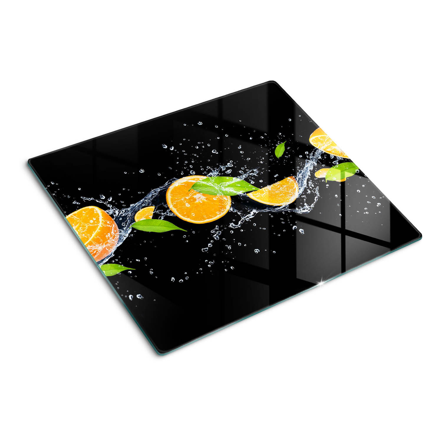 GLASPLATTE 60x52 cm Orangen und Wasser - Orange, Glas (60/0.4/52cm) - TULUP