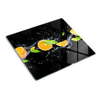 GLASPLATTE 60x52 cm Orangen und Wasser - Orange, Glas (60/0.4/52cm) - TULUP