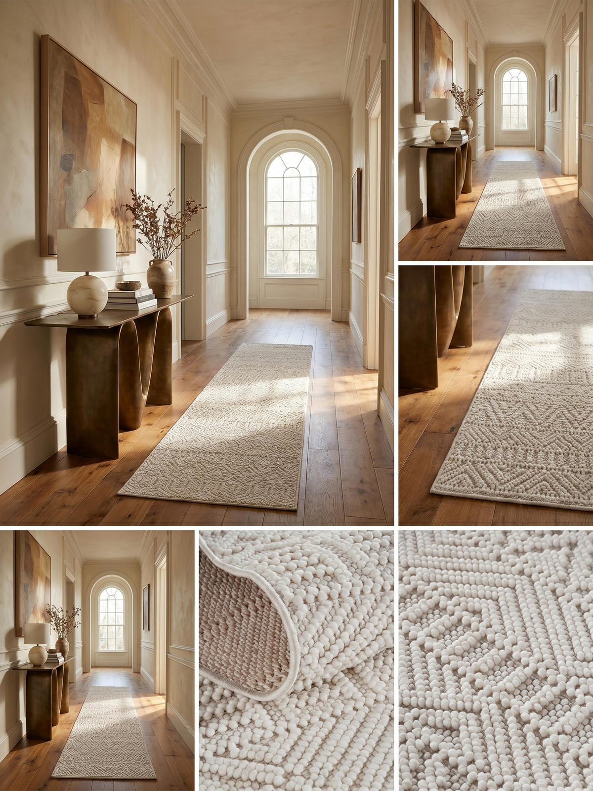 TEPPICH Flachgewebe LANGAU in Creme, mit Ethno-Streifen, 80 x 250 cm - Creme, Textil (80/250cm) - KADIMA DESIGN