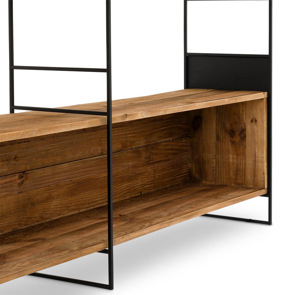 REGAL AMAGI natur, schwarz - Naturfarben, Holz (181/190/35cm) - IDIMEX