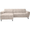 ECKSOFA Volare Mini ohne Schlaffunktion beige links, Vega-Stoff - Beige/Schwarz, Textil/Metall (256/165cm) - Beautysofa