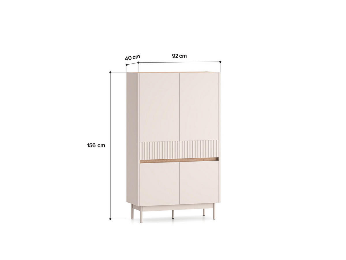 SIDEBOARD DUNEA Beige 92x40x156 cm - Beige, Holzwerkstoff (92/156/40cm) - FURNLUX