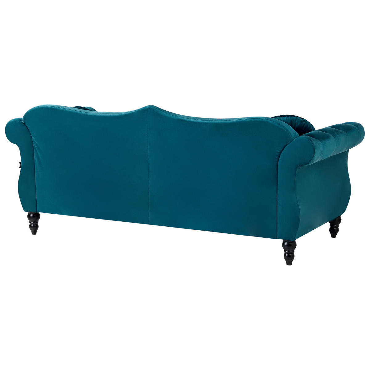3-SITZER-SOFA Samtstoff Blaugrün Skien - Jadegrün, Textil (204/86/78cm) - Beliani