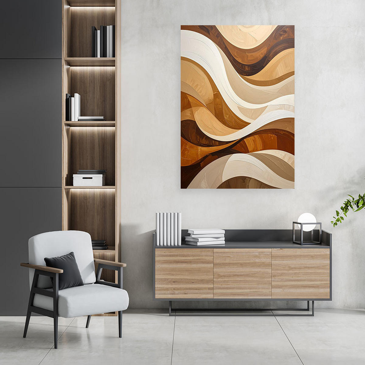 LEINWANDBILD 3D und geometrisch 80x120cm - Beige, Textil (80/120cm) - Feeby