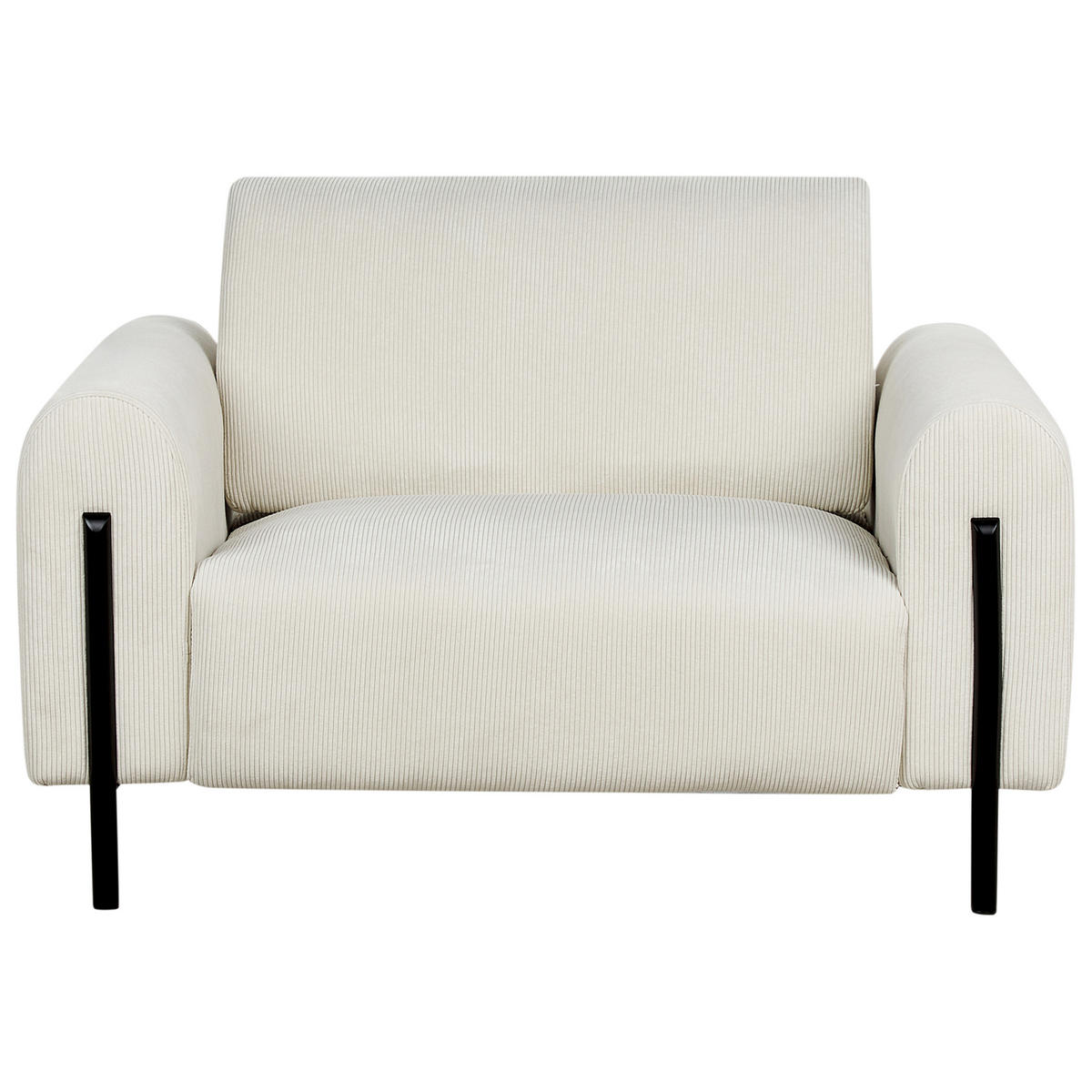 SESSEL Cremeweiß Askim - Creme/Schwarz, Textil (123/79/95cm) - Beliani