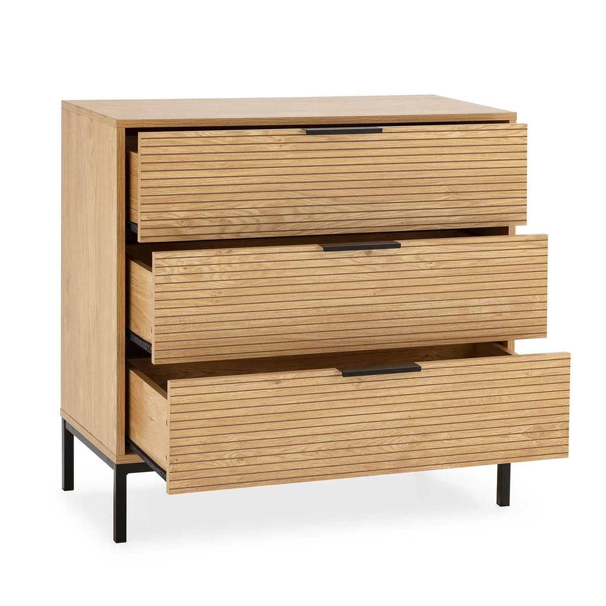 KOMMODE 80/80/40 Monica Eichenfarbe - Honigeiche, Holzwerkstoff (80/80/40cm) - VS Venta-stock