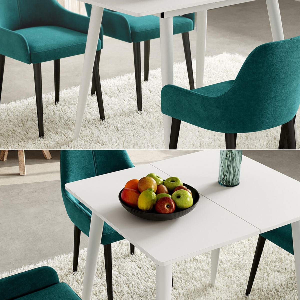 JÍDELNÍ STŮL Beaver Bílá - bílá, kompozitní dřevo (70/80/75cm) - Vicco