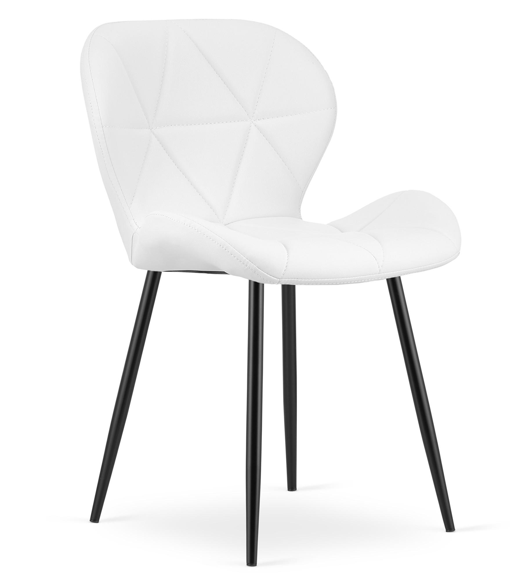 STUHL Weiß 46x53 cm MANGO Öko-Leder - Weiß, Kunststoff (46/46/53cm)