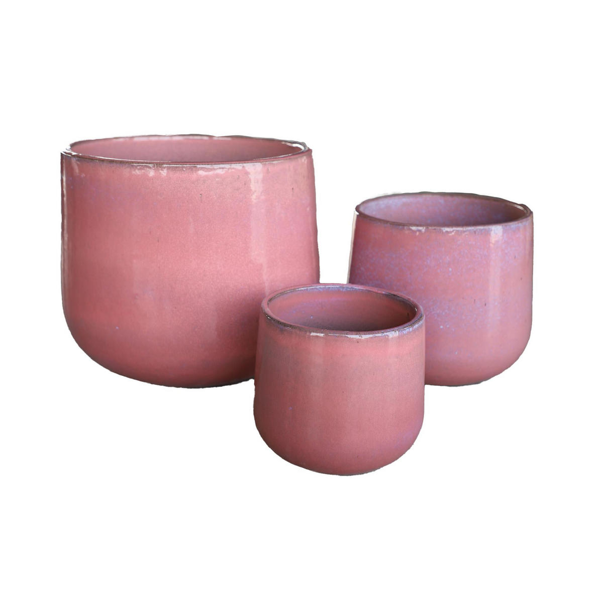 TOPF Dairsai Rosa 46/46/40cm 3er-Set - Pink, Keramik (40cm) - PTMD Collection