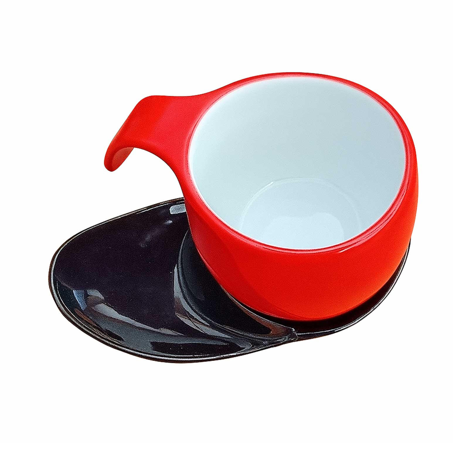 ESPRESSOTASSE Vision 4tlg Schwarz / Rot im Farbwechsel - Weinrot/Schwarz, Keramik (0.06L) - Luigi Colani Porzellan