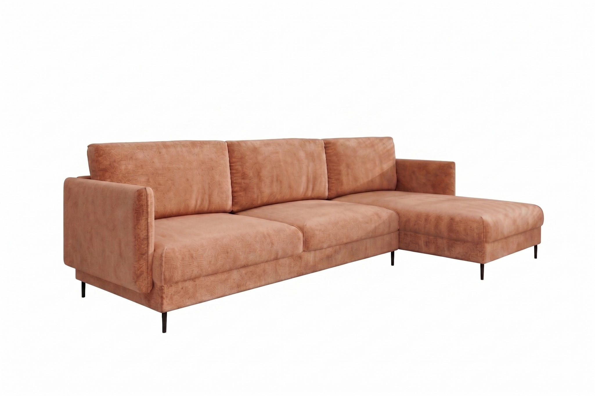 ECKSOFA Helmer Max In Stoff Vibe - Orange, Holzwerkstoff/Textil (323/164cm) - Fun Möbel