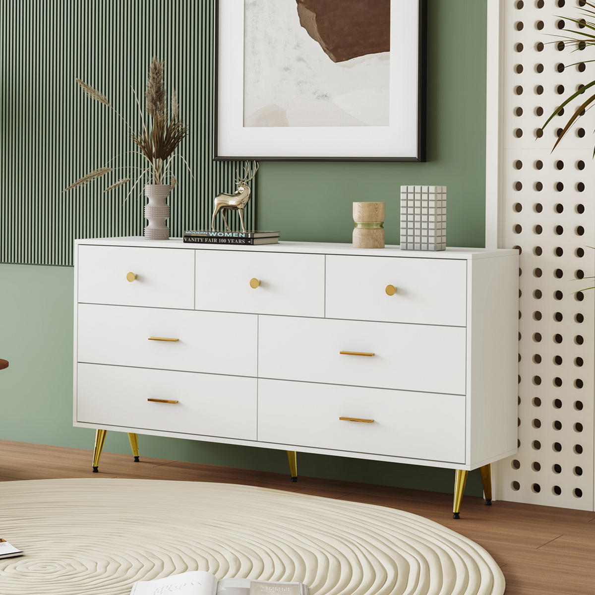 SIDEBOARD Weiß 140/35/76 cm - Weiß, Holzwerkstoff (35/76/140cm) - Urban Meuble