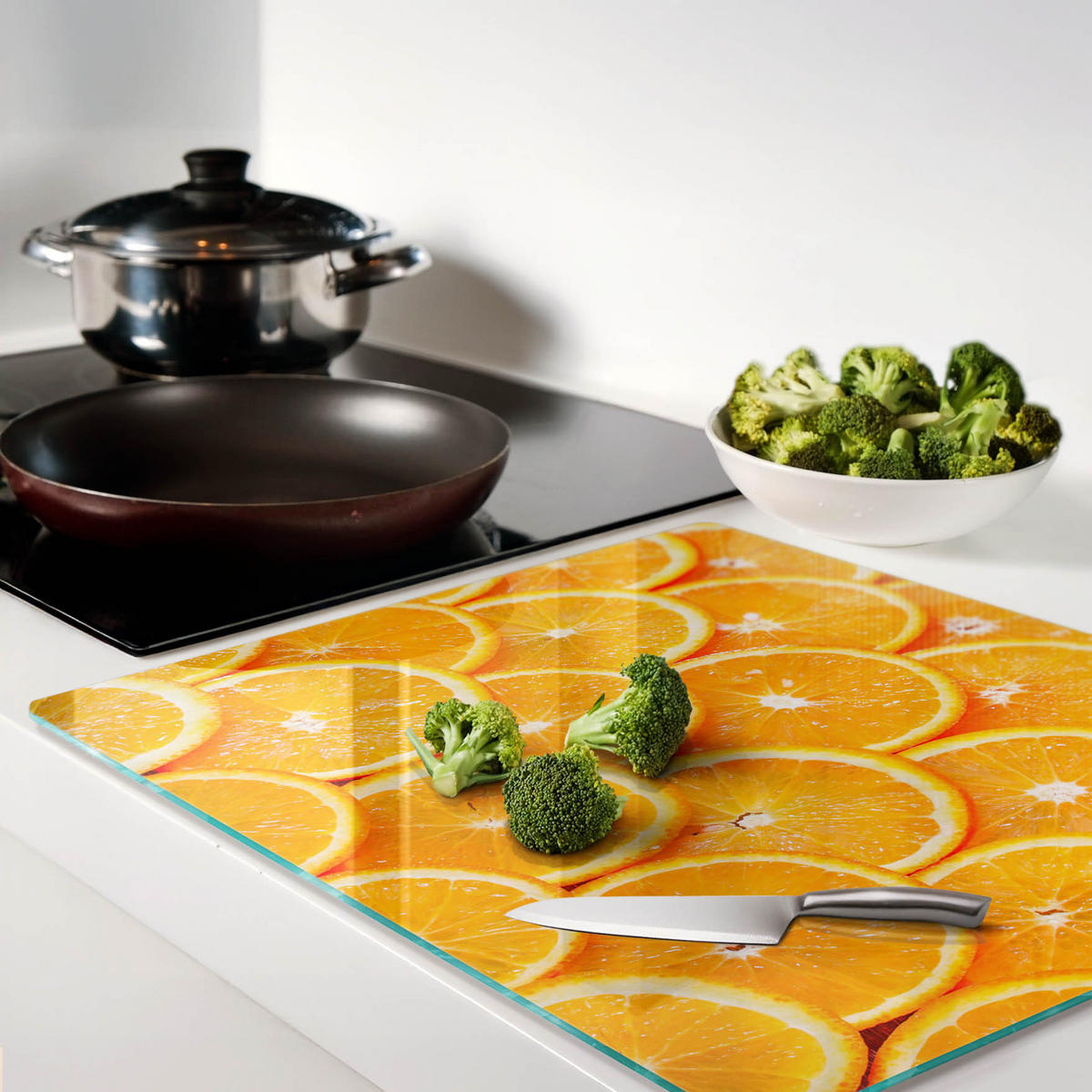 GLASPLATTE 60x52 cm Orangenscheiben - Orange, Glas (60/0.4/52cm) - TULUP