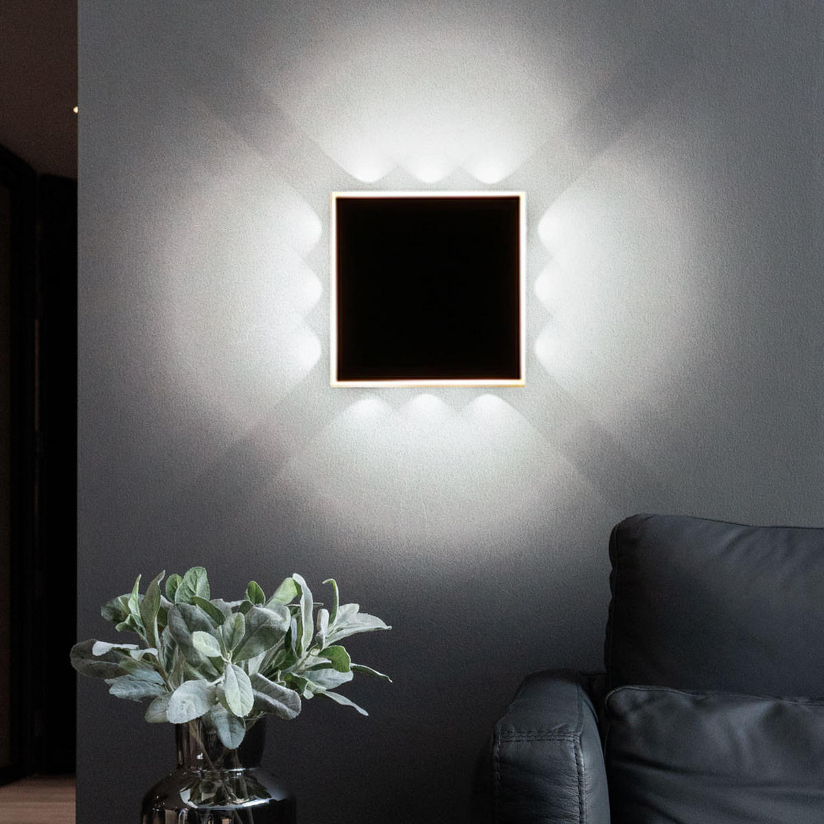 LED WANDLEUCHTE Metall Schwarz - Schwarz, Metall (20/20/20cm) - Globo Lighting