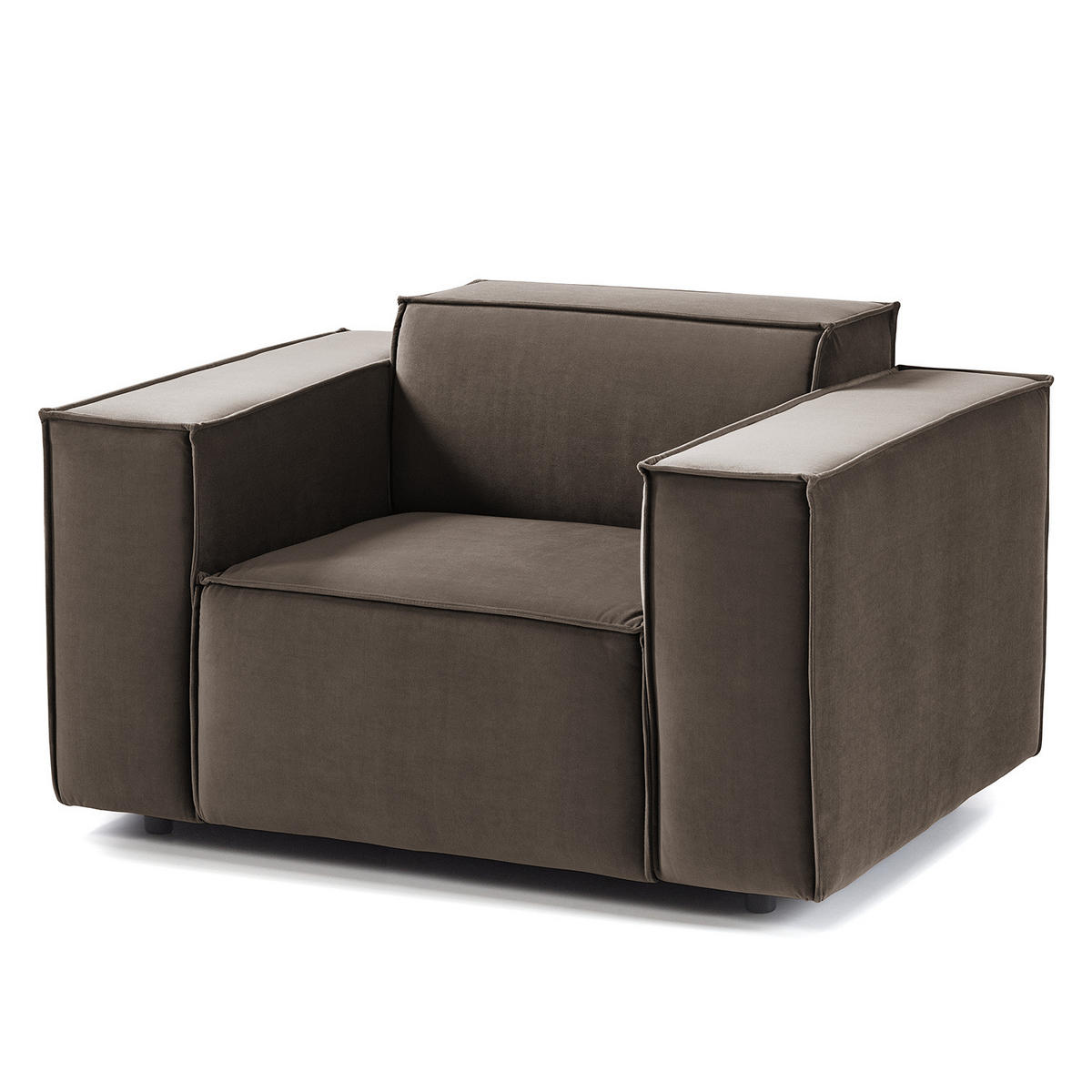 SESSEL - Taupe/Schwarz, Kunststoff/Textil (120/70/96cm) - home24