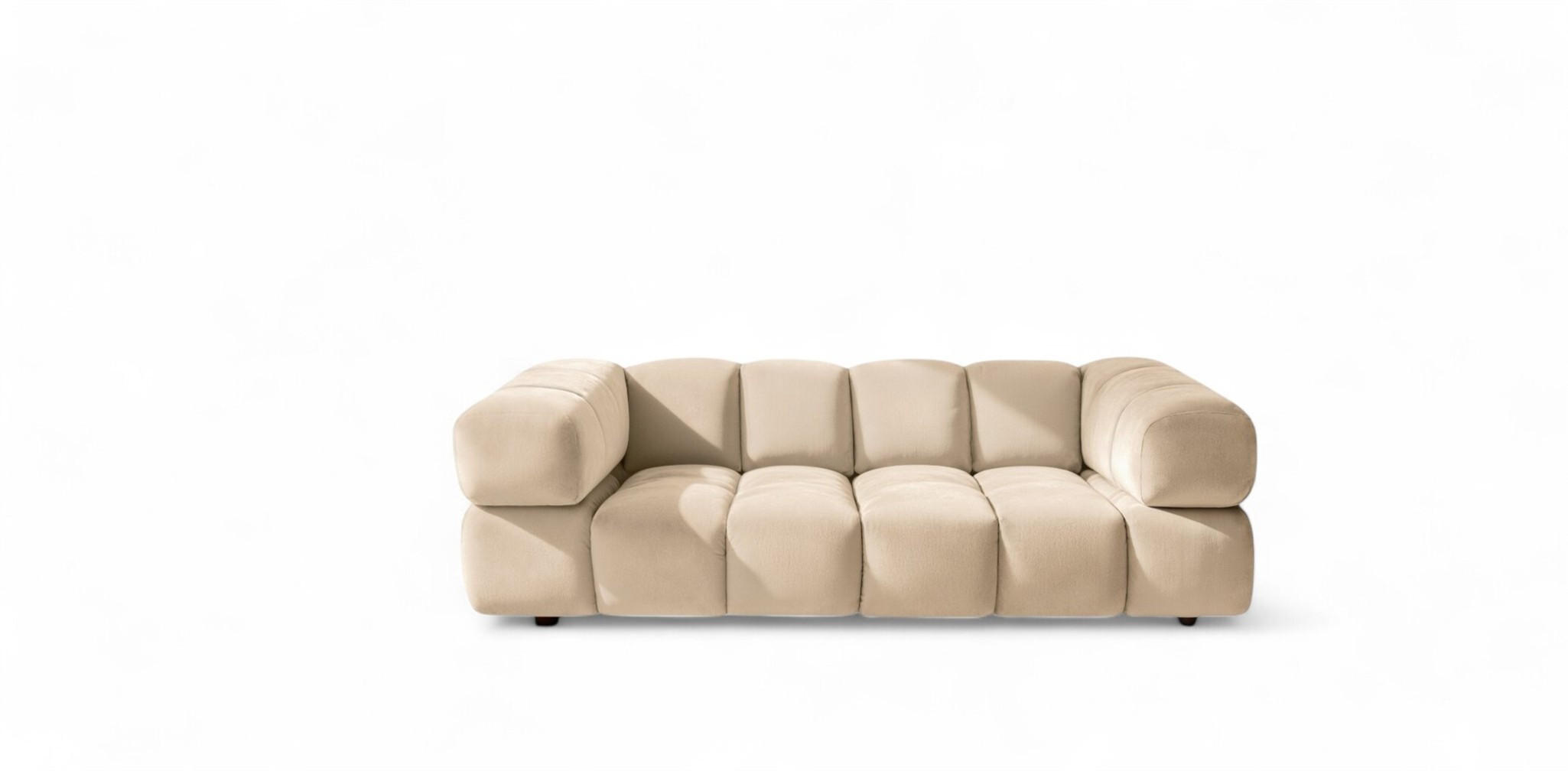 SOFA 3-sitzer Blanche In Bluvel - Creme, Holzwerkstoff/Textil (240/70/96cm) - Fun Möbel
