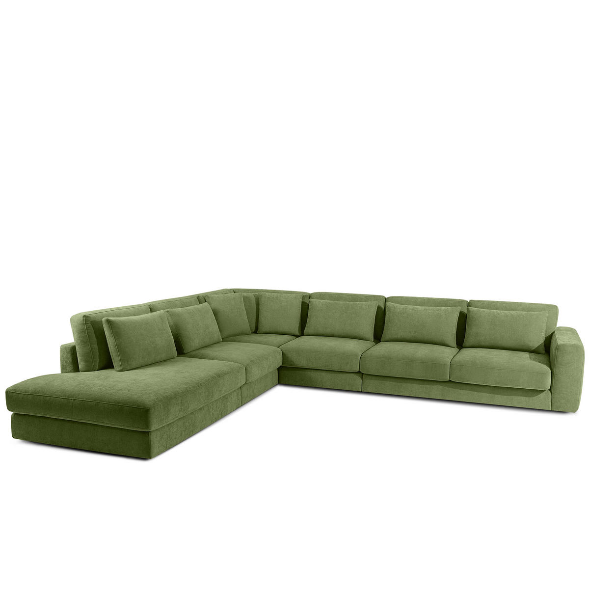 ECKSOFA XL links VERUS - Grün, Holz/Holzwerkstoff (377/328cm) - KONSIMO®